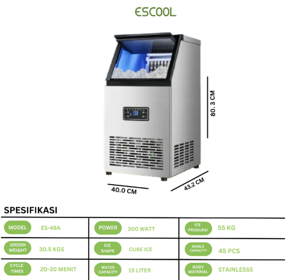 Escool Electronic Escool Ice Maker ES-48A