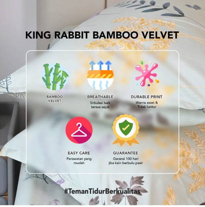 Gemilang Group King Rabbit Bamboo Collagen Bed Cover