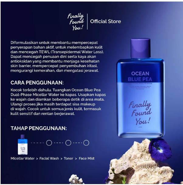 Karya Maharendra Innovation Finally Found You! Ocean Blue Pea Dual-Phase Micellar Water