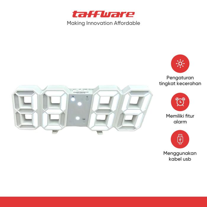 Jakarta Digital Nusantara TaffHOME LED Digital Clock TS-S60-W