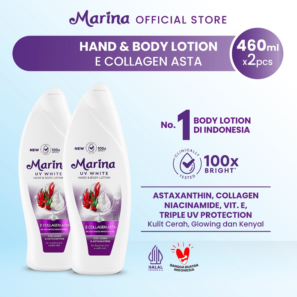 Tempo Scan Pacific Marina UV White Hand & Body Lotion E Collagen Asta