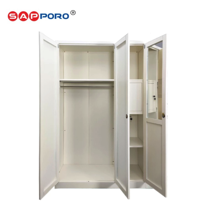 Sapporo Furniture SAPPORO BOLOGNA Lemari Pakaian Besi 3 Pintu