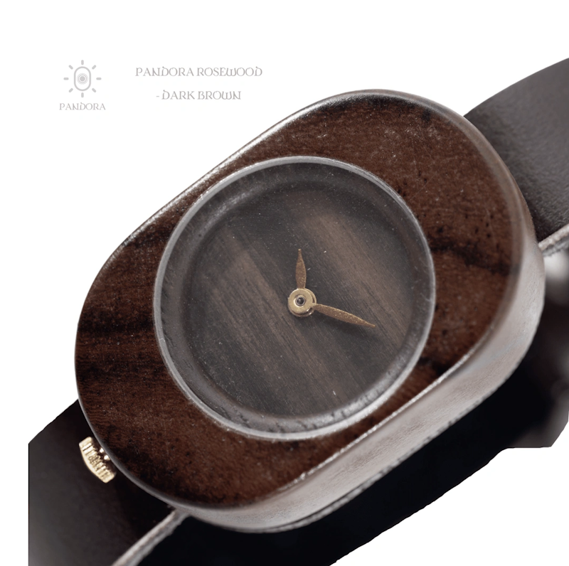 Jam Tangan Kayu Pandora Rosewood - Dark Brown 2