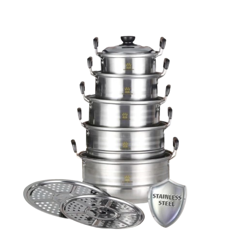 Bright Crown 12in1 Panci Steamer Set Stainless