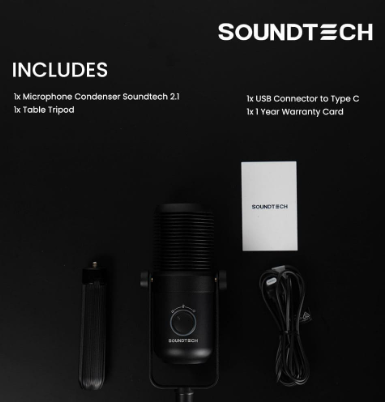 Soundtech Manufacturing Company Limited Soundtech 2.1 USB Condenser Microphone