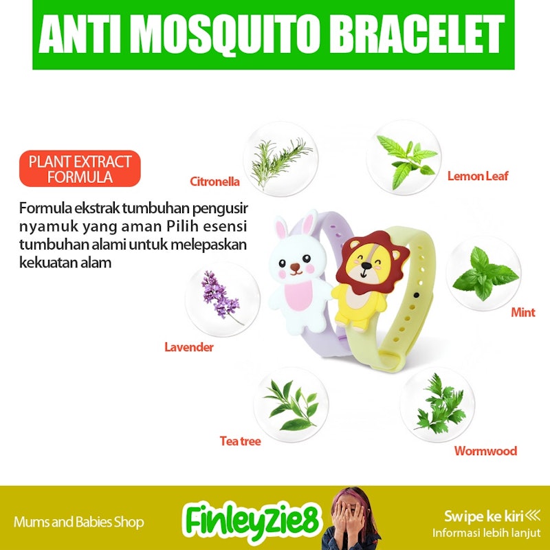 Gelang Anak Anti Nyamuk Cartoon Animal 4