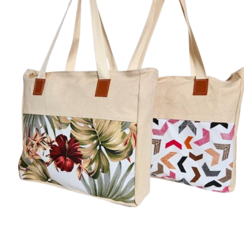 Freshy Tote Bag Kanvas Resleting