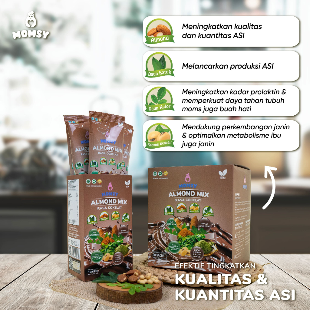 Momsy Almond Mix Rasa Cokelat
