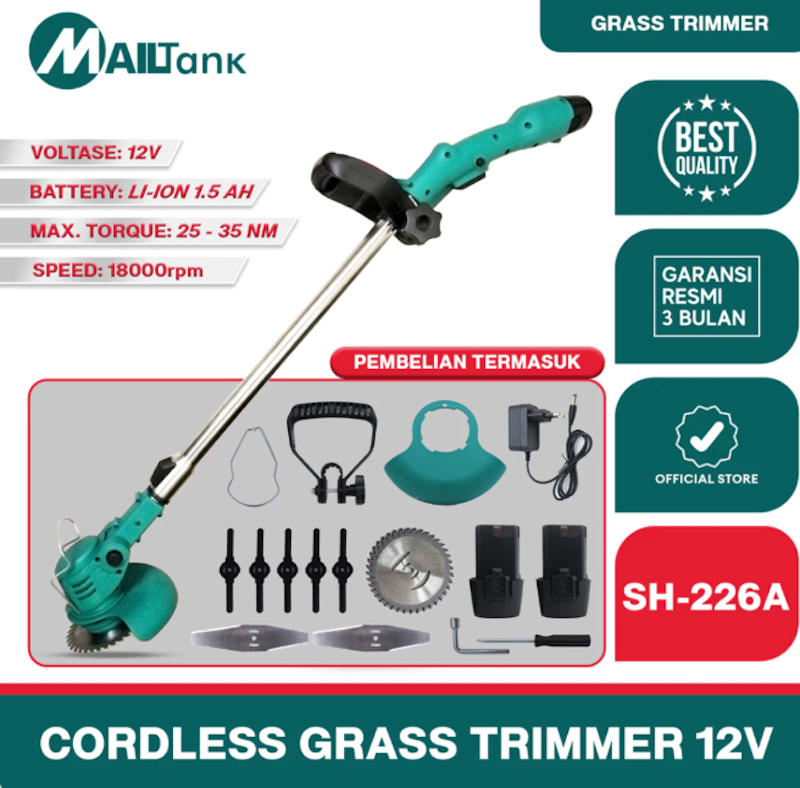 Mailtank Mesin Potong Rumput Baterai 12V 2