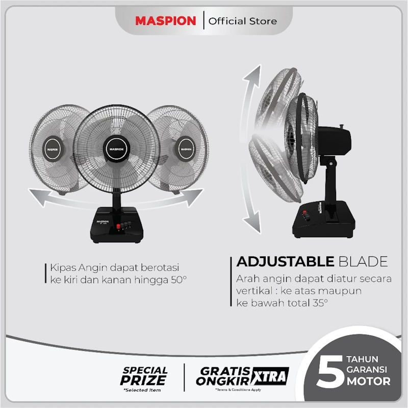 Kipas Angin Meja Desk Fan 12 Inch 3