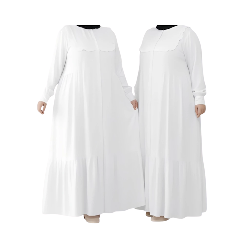 Garede Gamis Jumbo Crinkle Putih 1