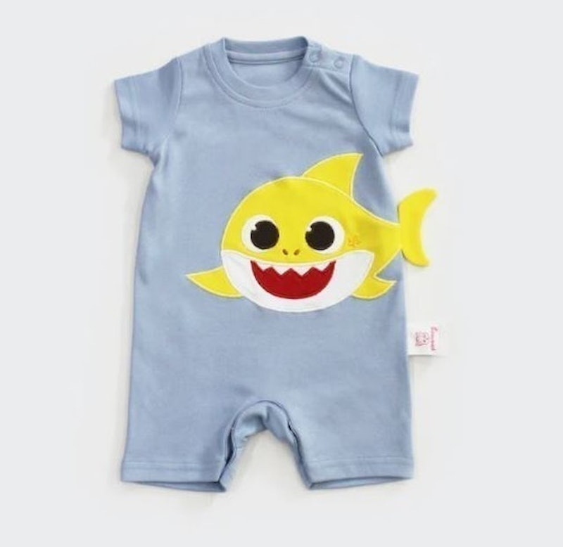 Romper Pendek Baby Shark Embrodery 3