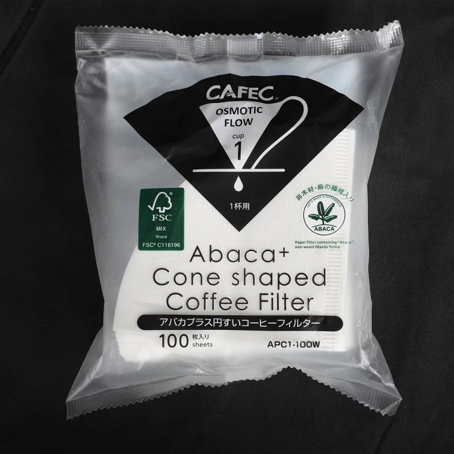 CAFEC Abaca+ Cone Shaped Coffee Filter APC1-40W