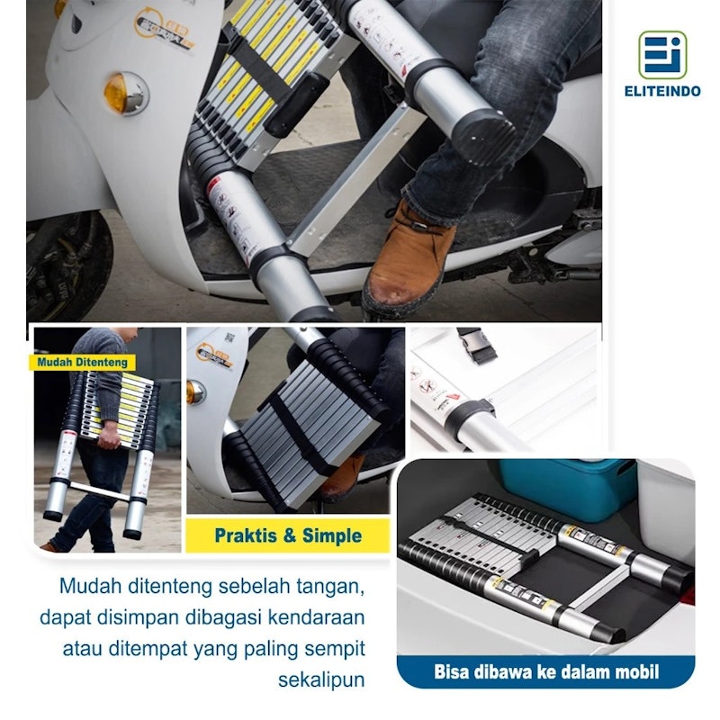 ELITEINDO Aluminium Ladder 4.1M 5
