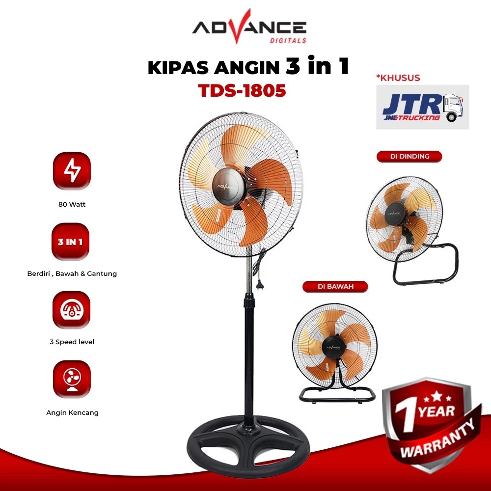 Advance Digitals Advance Kipas Tornado 3 in 1 TDS-1805