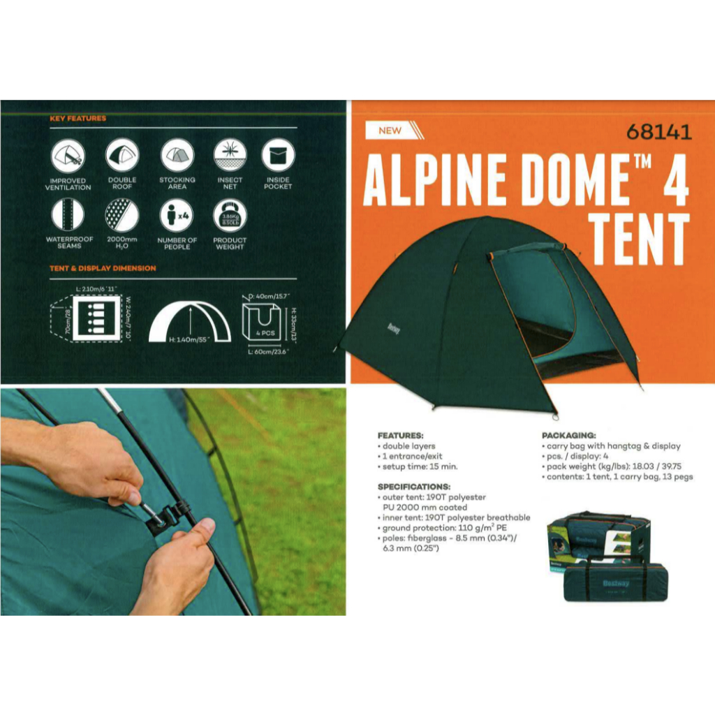 Bestway Global Holding Bestway Alpine Dome Tent #68141