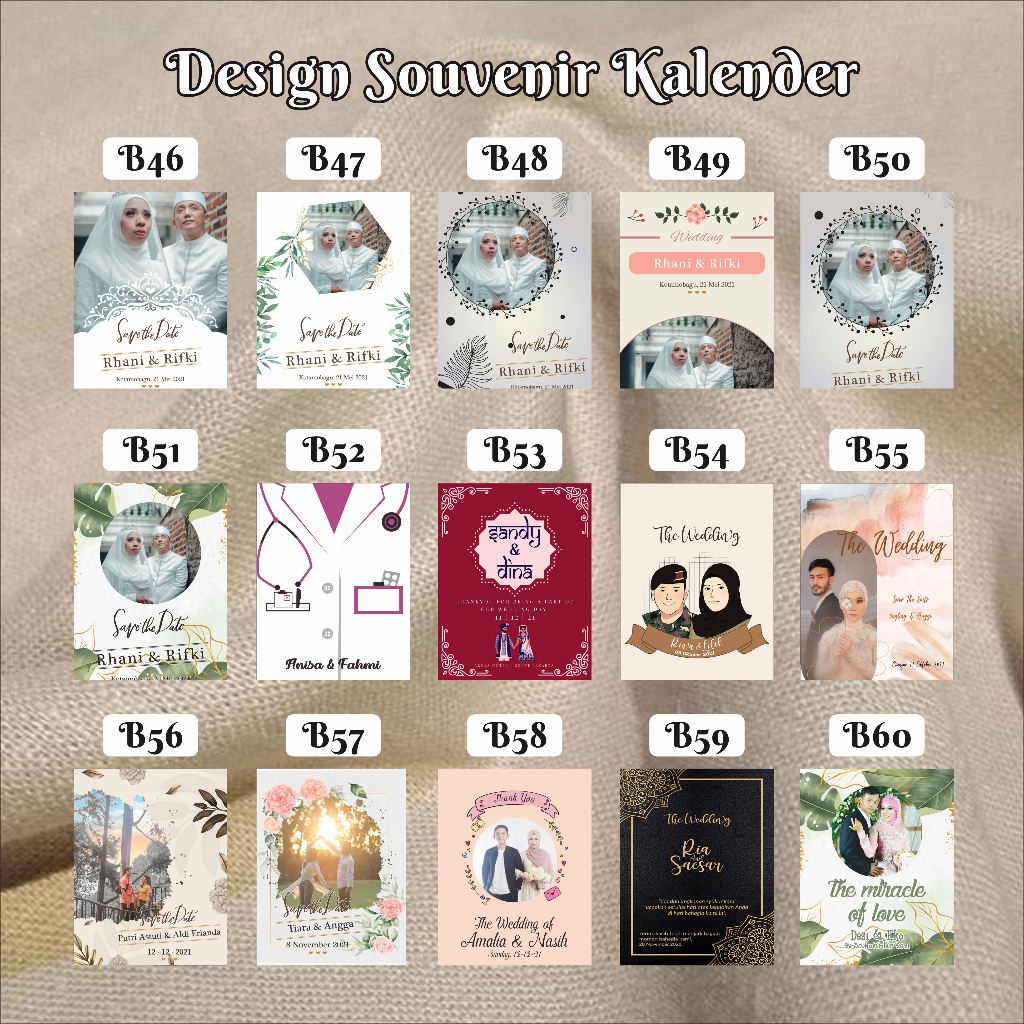 Souvenir Kalender Mini Custom Desain 5