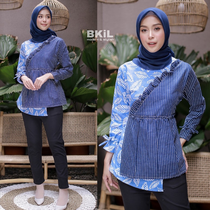 Atasan Blouse Kantor Motif Godhong Lurik 5