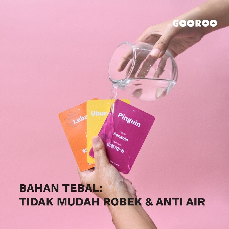  Gooroo by Kalale Flash Card Warna Gambar Hewan Air dan Darat 