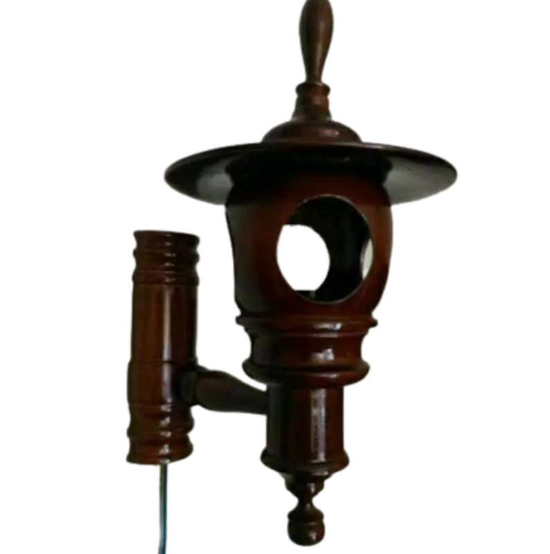 Lampu Tempel Dinding Kayu Jati Asli
