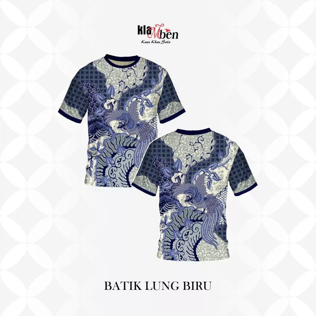 Klamben Klamben Kaos Oblong Couple Keluarga Batik Lung Biru