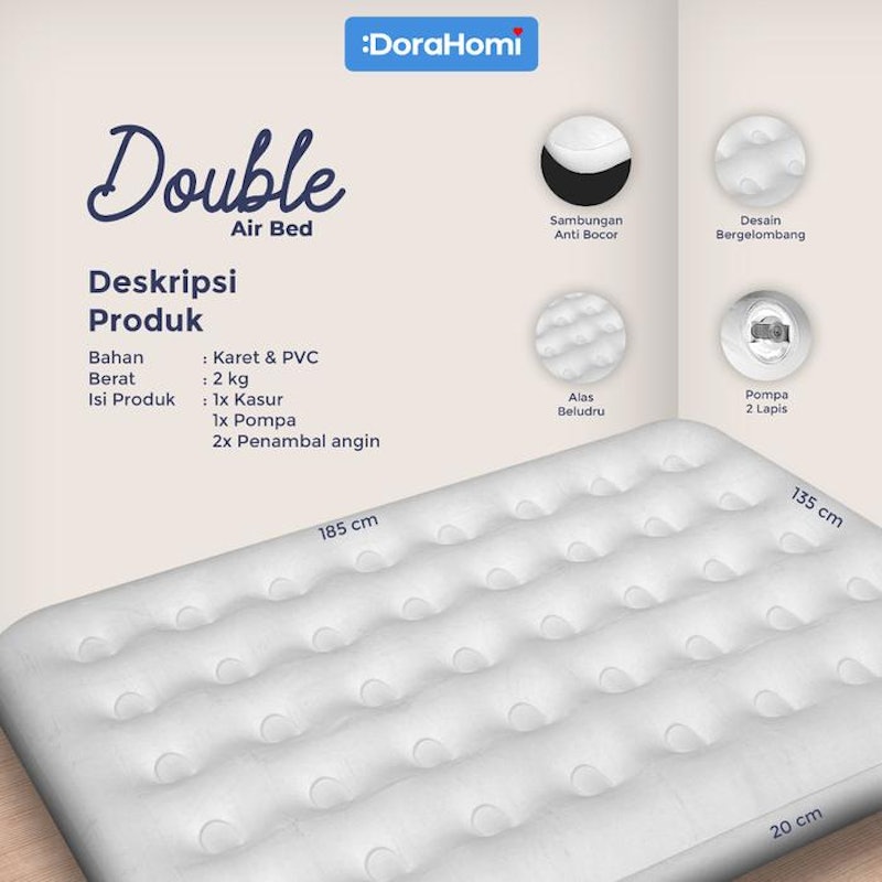 Dorahomi Kasur Angin Twin Air Bed Ekstra Pompa 2