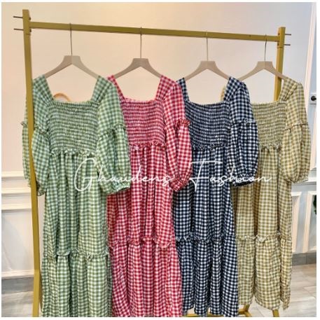 Ghaudens  Long Dress Vintage Ethnic Crincle 