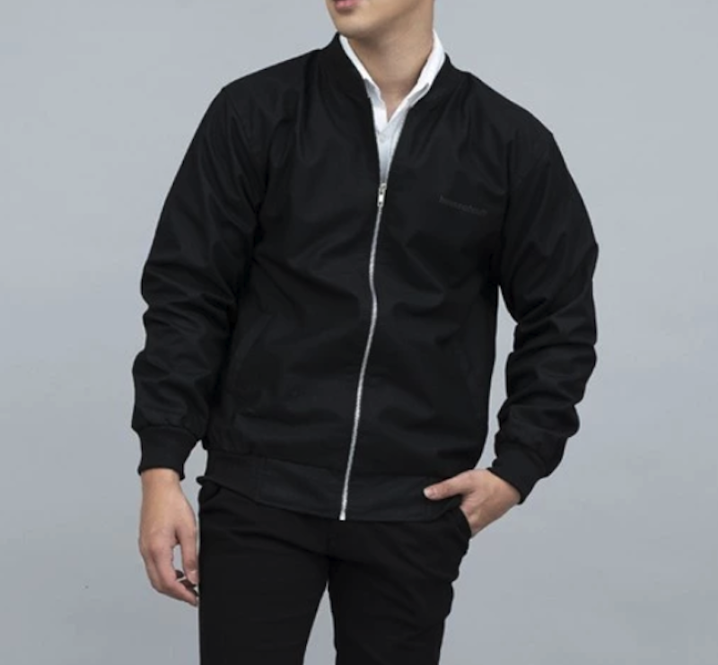 Houseofcuff Jaket Bomber Polos Windbreaker Hitam 3