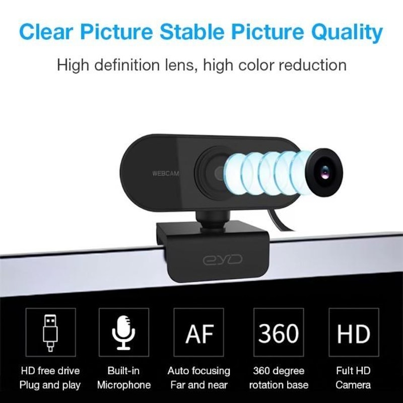 EYD Webcam Laptop USB Camera PC Full HD 2