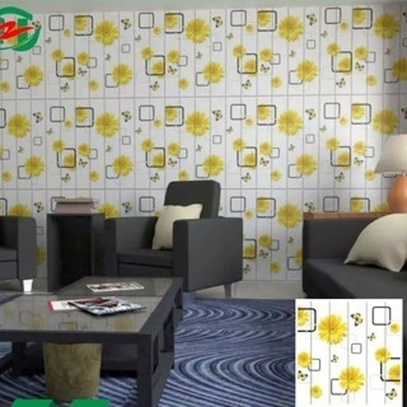 Wallpaper Sticker Foam Timbul Motif Bunga Matahari 3