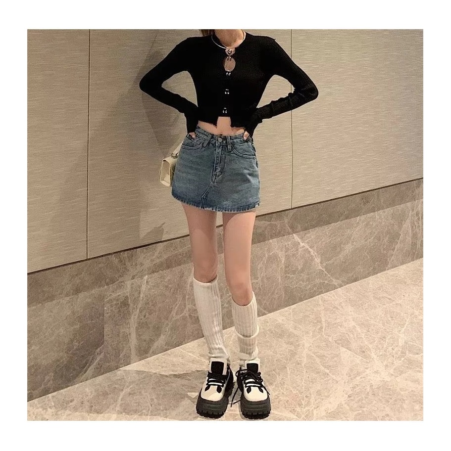  Yuruma Rok Skort Denim A-line