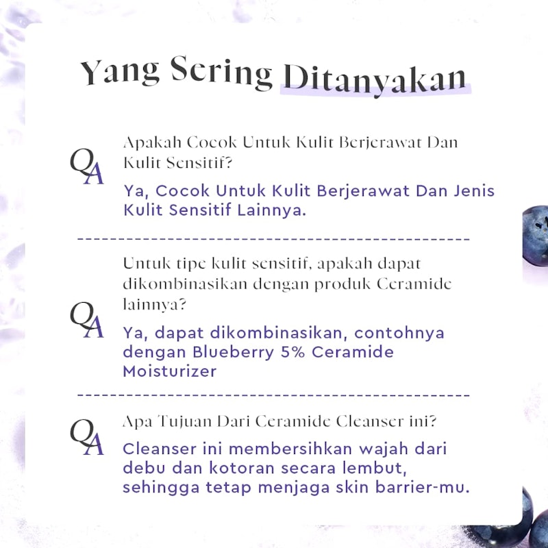 Glad2Glow Blueberry Ceramide Low pH Gel Cleanser 5
