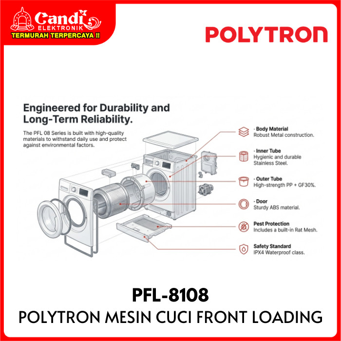 Mesin Cuci Front Load 8 kg Steam Inverter 2