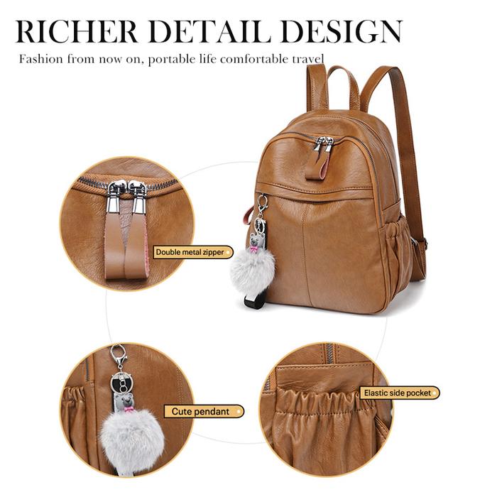 ORLEE WILL Orlee Will Tas Ransel Perjalanan Wanita Kulit Asli