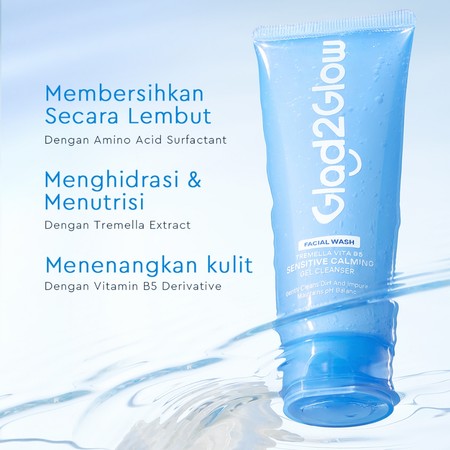 Suntone Wisdom Indonesia Glad2Glow Tremella Vita B5 Sensitive Calming Gel Cleanser