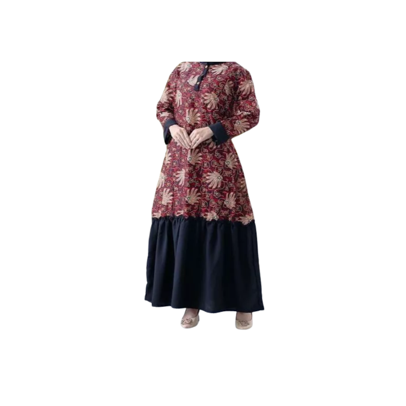 Benang Raja Gamis Motif Daun Padi 1
