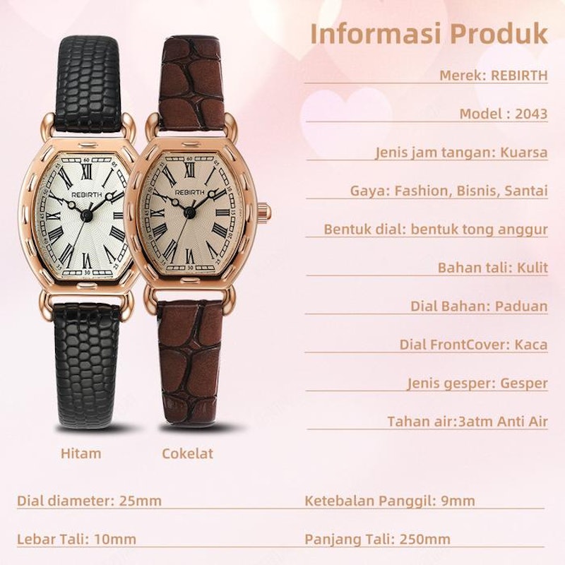 REBIRTH Jam Tangan Wanita Antik Kasual 4