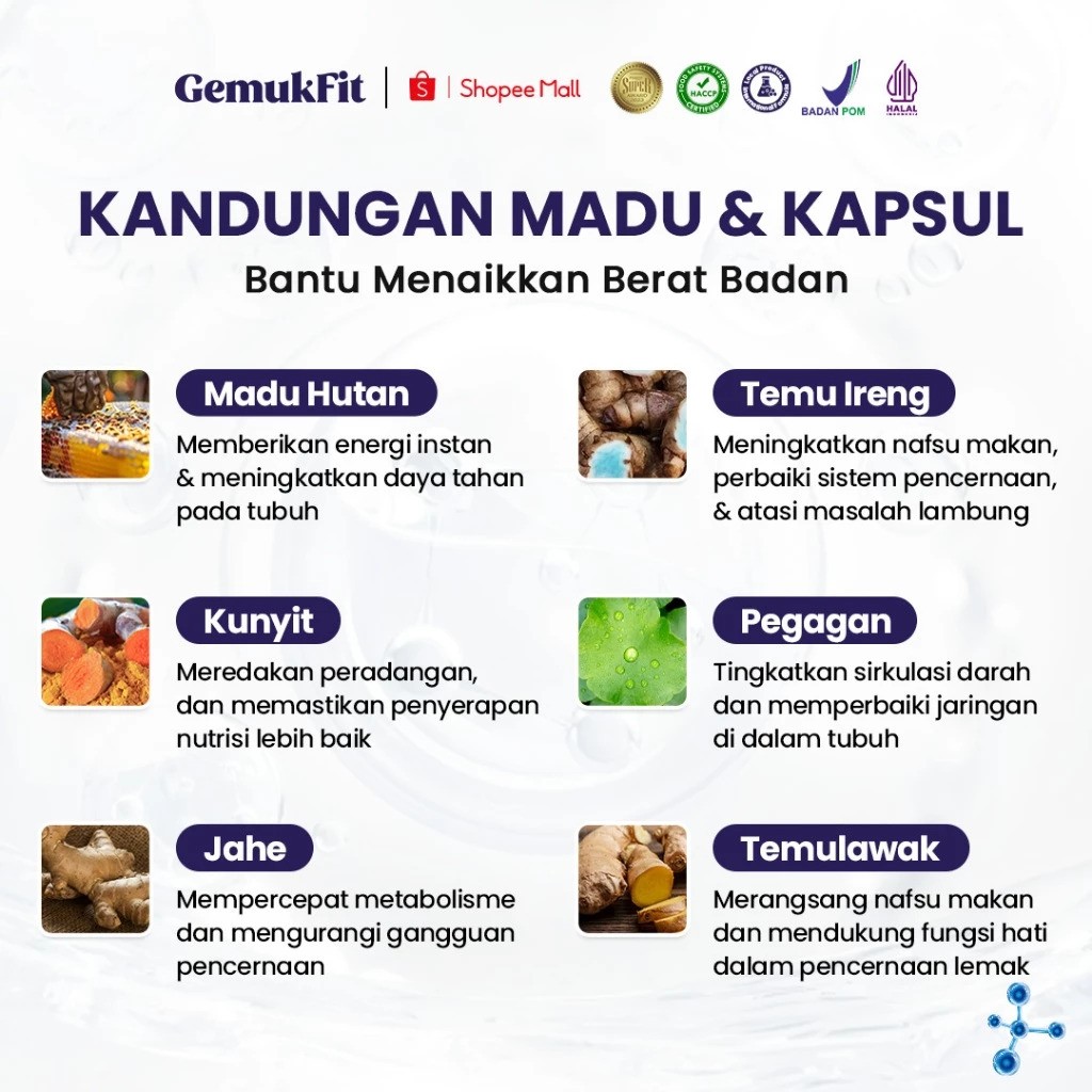 Albaik Herbal Indonesia Gemukfit Kapsul Penggemuk Badan 