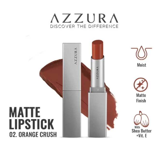 Lion Wings Azzura Matte Lipstick with Shea Butter and Vitamin E 02 Orange Crush