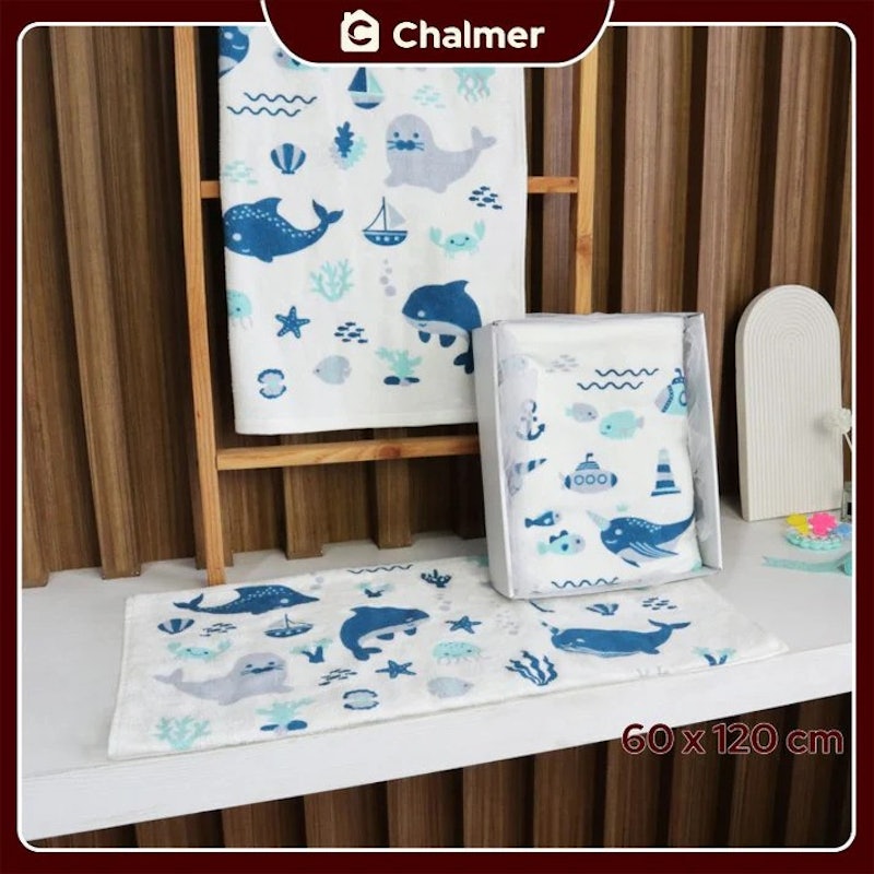Chalmer Handuk Mandi Bayi Printed Motif