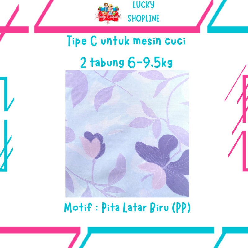 Cover Mesin Cuci Dua Tabung Berbahan Satin 2
