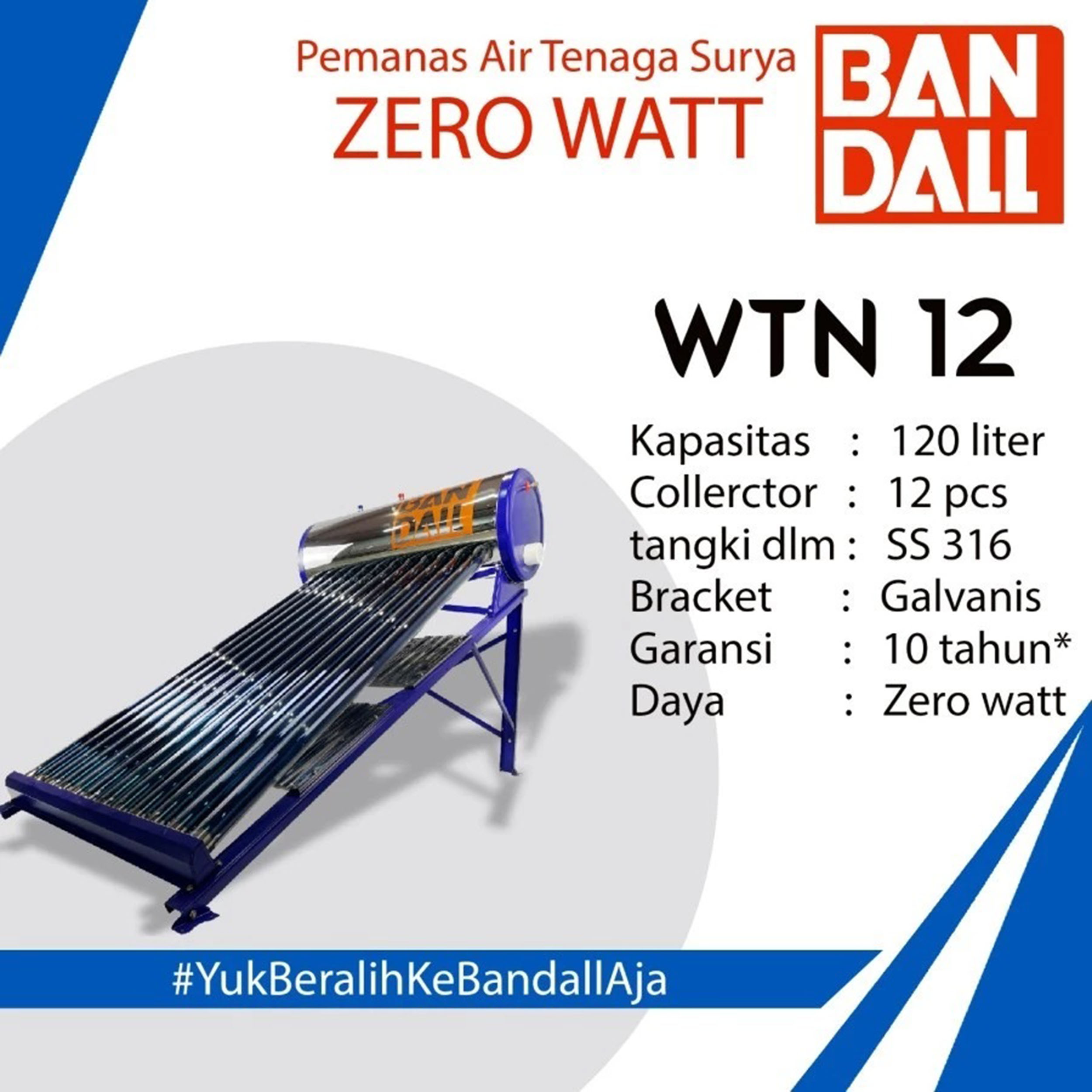  Bandall Solar Water Heater WTN 12