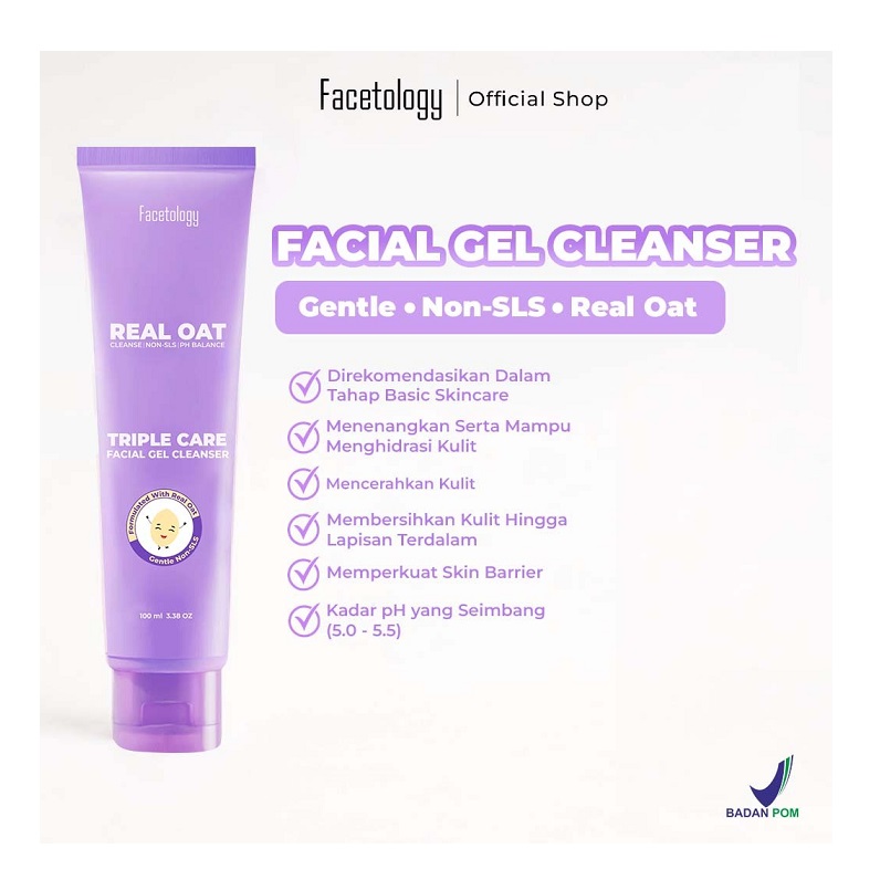 Facetology Innovation Technology Facetology Real Oat Triple Care Facial Gel Cleanser