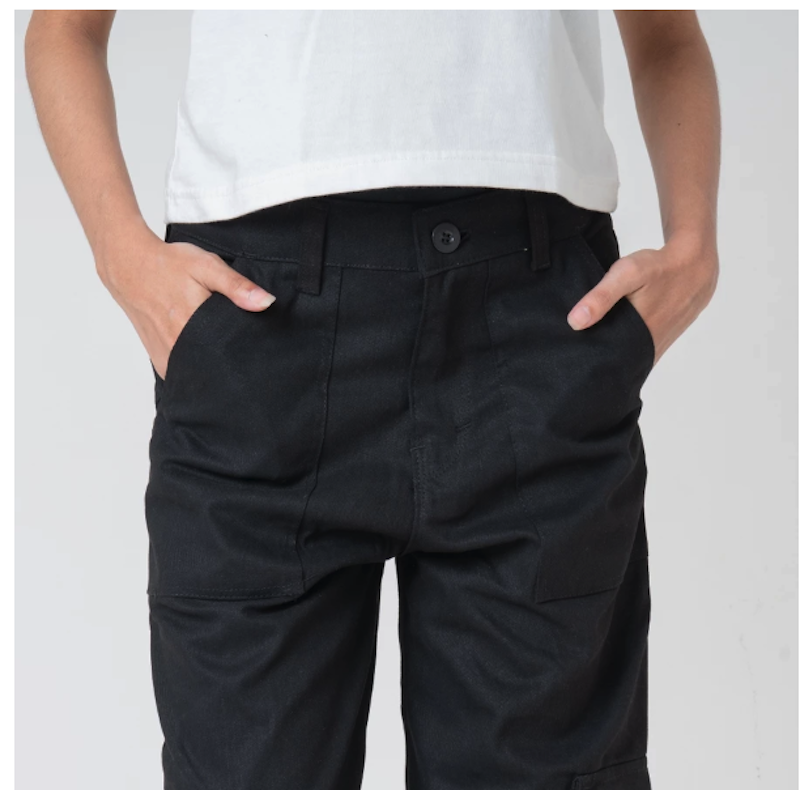 Fairgoods Celana Wanita Loose Cargo Navia Black 4