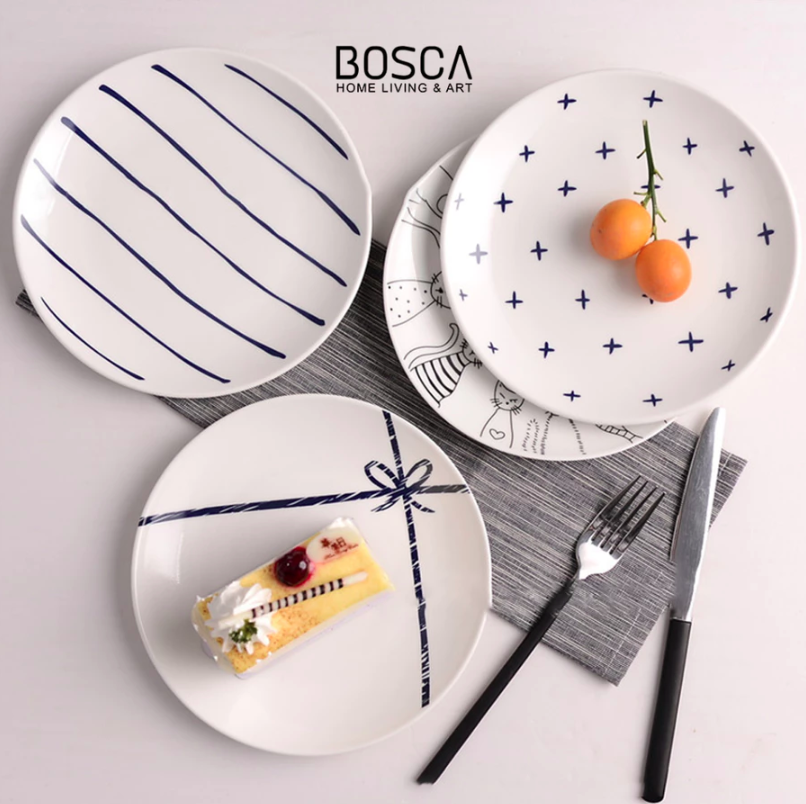 Anugerah Global Market Bosca Living French Cafe Aesthetic Plate Pita 15 cm