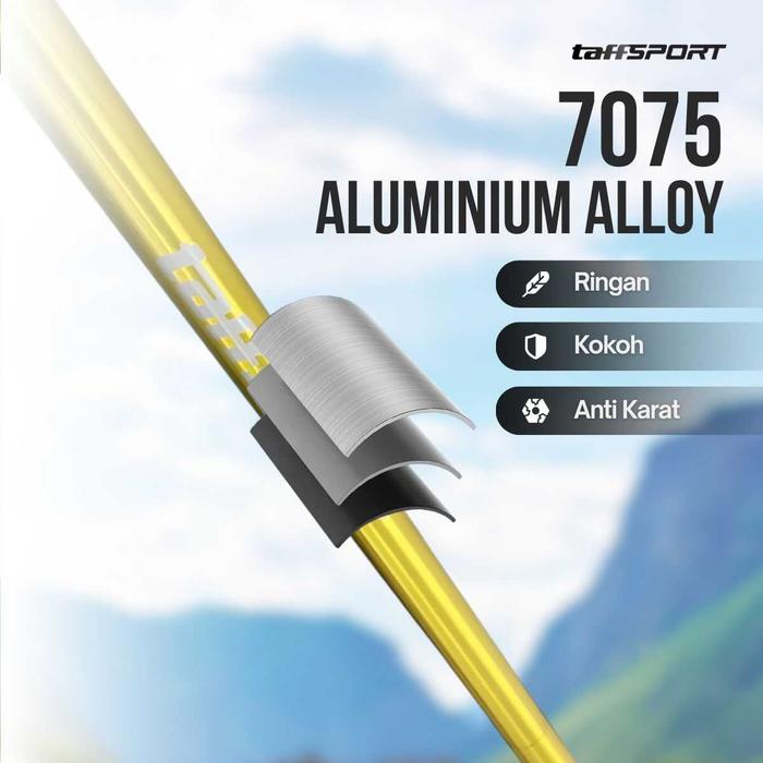 Jakarta Digital Nusantara TaffSPORT Tongkat Hiking Lipat Trekking Pole Aluminium Alloy 7075 1.2M