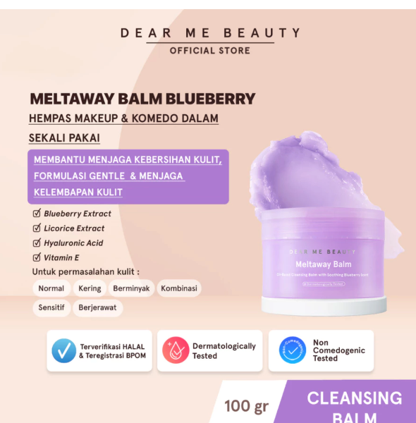 Garland Cantik Indonesia Dear Me Beauty Meltaway Balm Blueberry