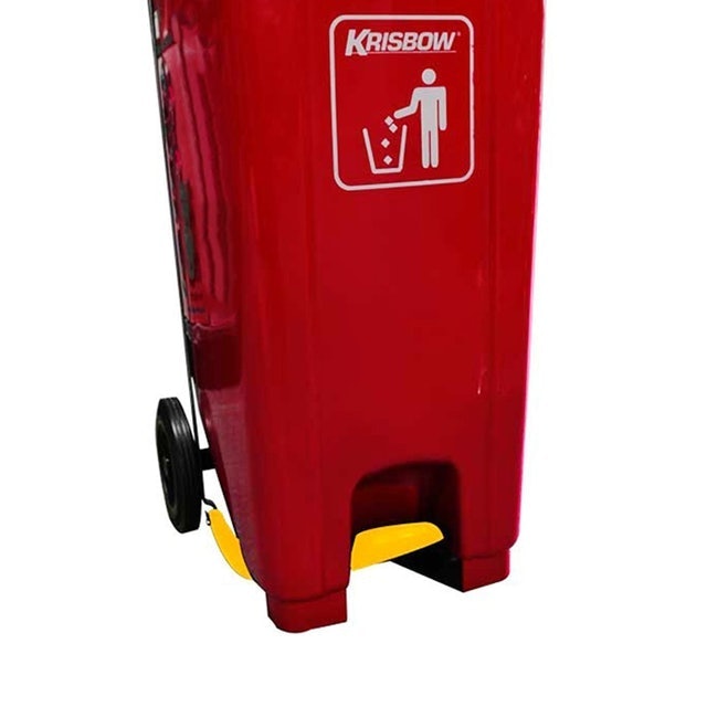 Krisbow Dust Bin 240L Pedal and Yellow Lid