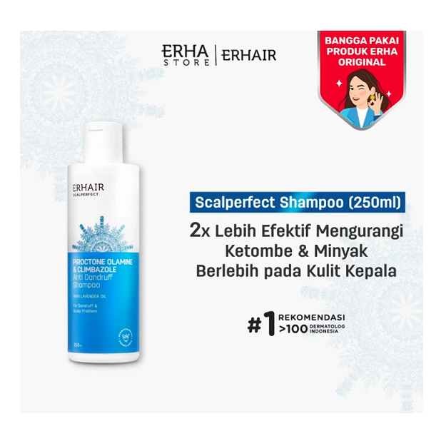 ERHA Clinic Indonesia Erhair Scalperfect Piroctone Olamine & Climbazole Anti Dandruff Shampoo
