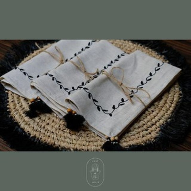 Serbet linen napkins peony 2